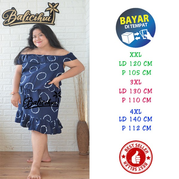 Balicihui Dress Mia Dress Jumbo Big Size Plus Size Dress Jumbo Wanita