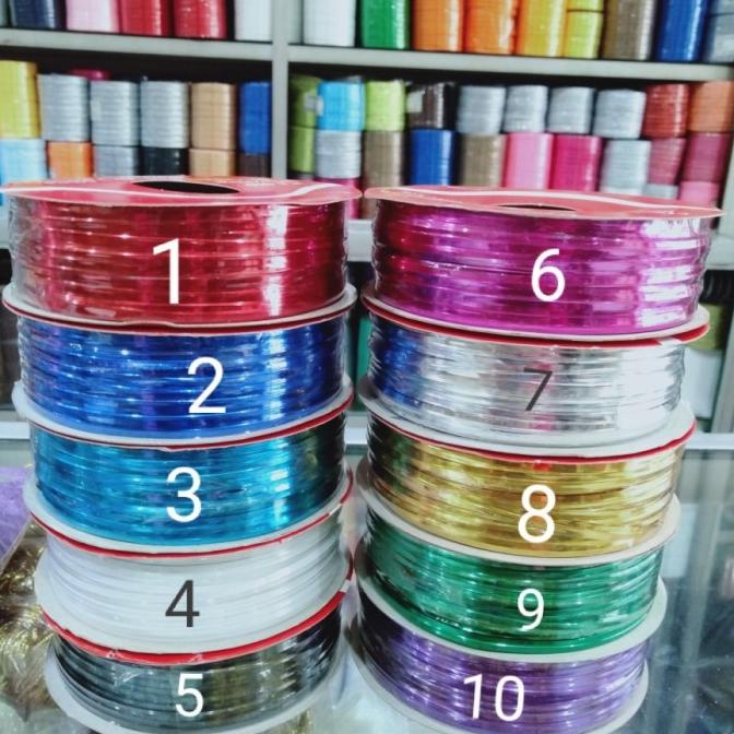 

Kawat ikat pita souvenir kawat metalik metallic tali emas perak 100 yard