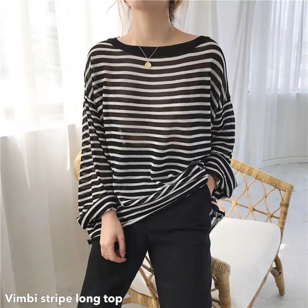 Vimbi stripe long top -Thejanclothes