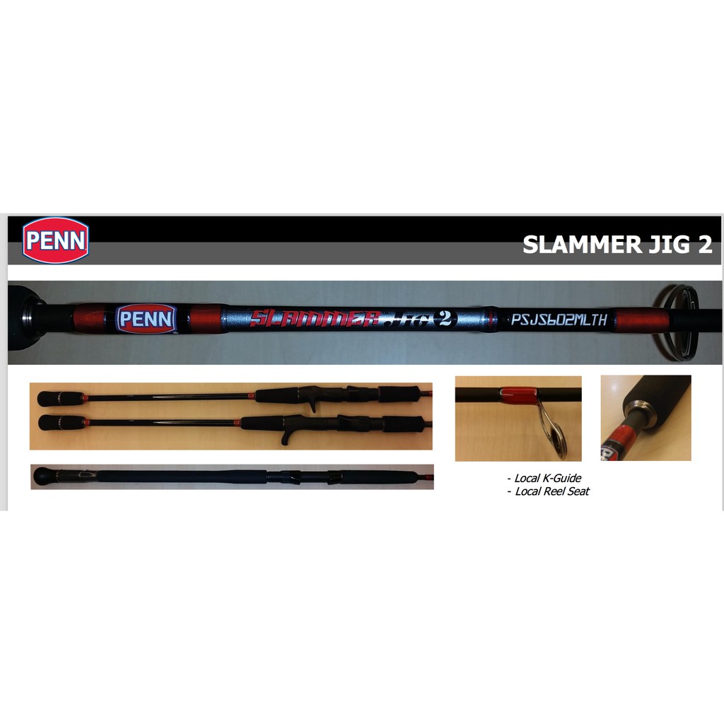 Alat Mancing Joran Penn Slammer Jig 2 OH PSJC 662MH 198 Cm PE 4