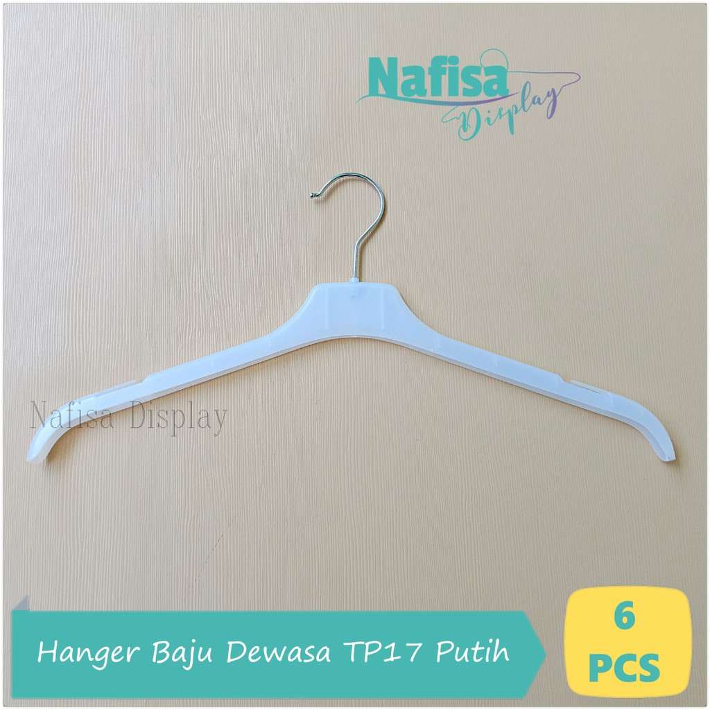  Gantungan  Baju  Dewasa Biggy TP17 Putih Hanger Plastik 