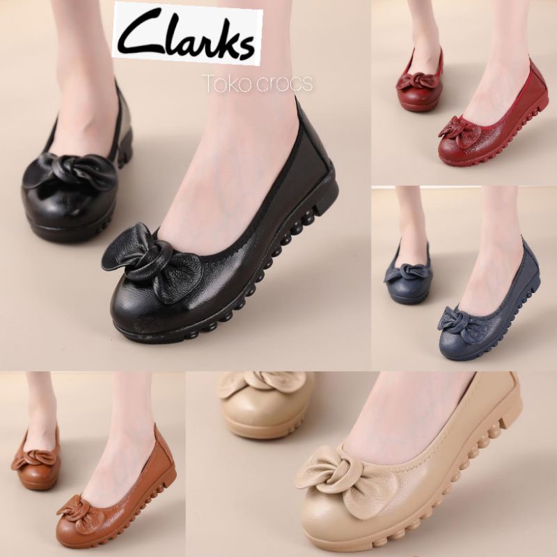 Jual Sepatu Wanita / Clarks bow 2102 new colour/ kulit empuk / Sepatu clarks radial | Shopee Indonesia