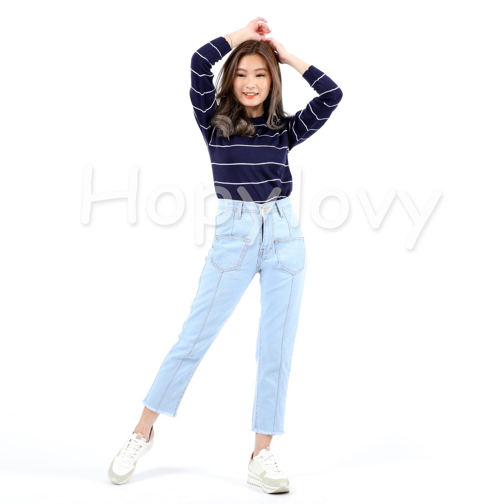 HOPYLOVY - CELANA JEANS BOYFRIEND WANITA KODE 206