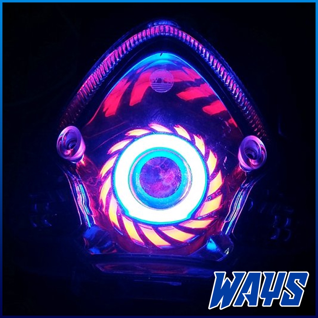 L075 | Kipas Spiral Stoplamp Lampu Rem Projie Mini LED Variasi Mobil Motor Beat Mio Scoopy Fino Supra Jupiter Z Mx King