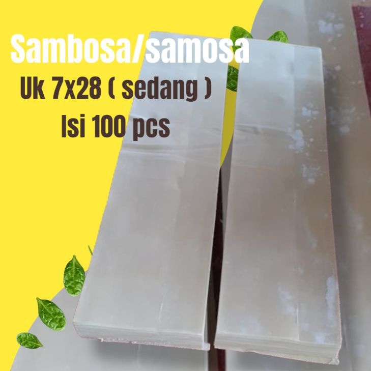 

Kulit Sambosa/samosa uk Sedang (7×28) cm 2pack isi 100pcs