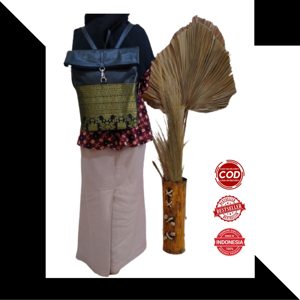 Nyimas Songket - Tas / Tas Wanita /Tas Ransel Wanita / Songket Palembang / Backpack / Tas Songket Go