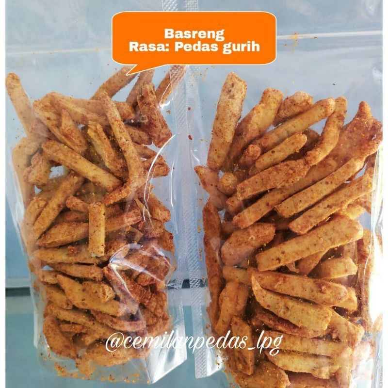 BASRENG (BASO GORENG) pedas gurih renyah kemasan 100 gram-Pedas gurih