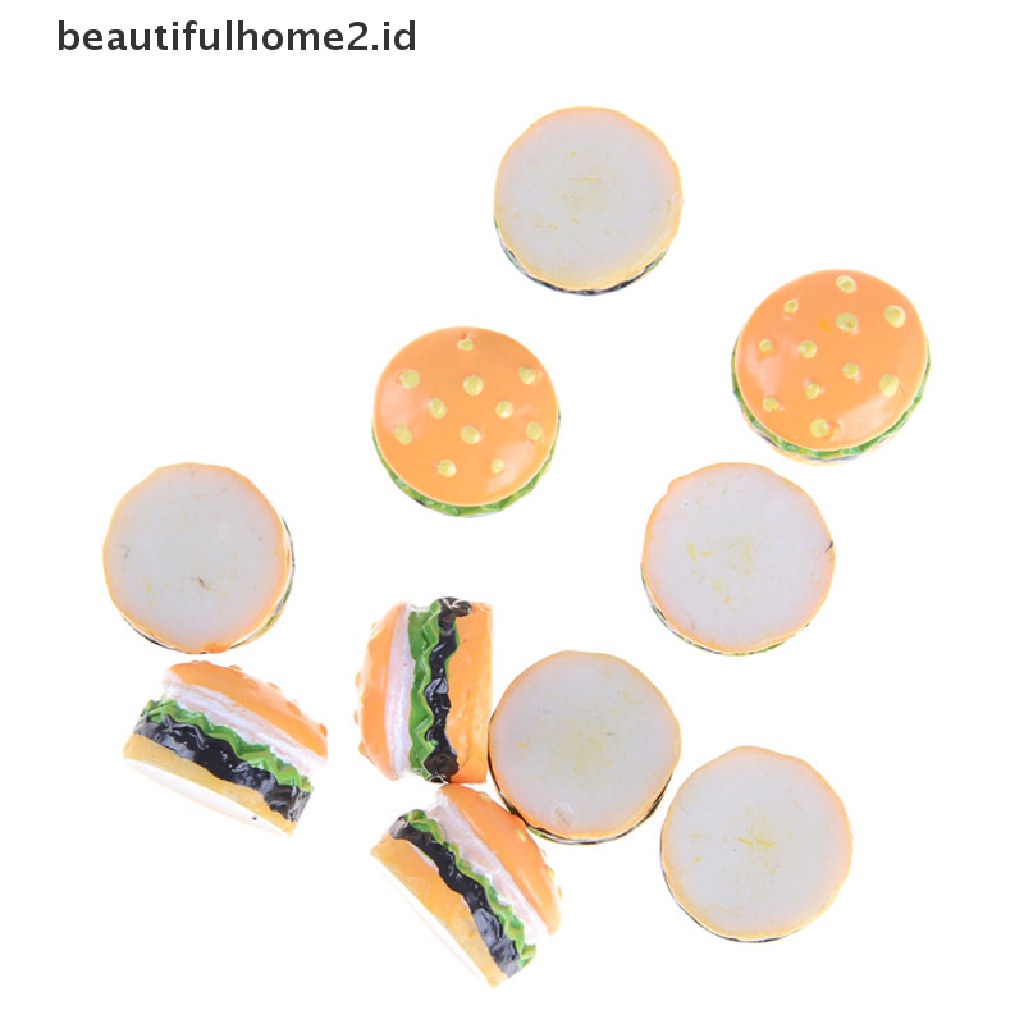 (Beautifulhome2) Buku Literatur Bahasa MandarinId 10pcs Miniatur Hamburger Skala 1: 12 Untuk Dekorasi Rumah Boneka Diy