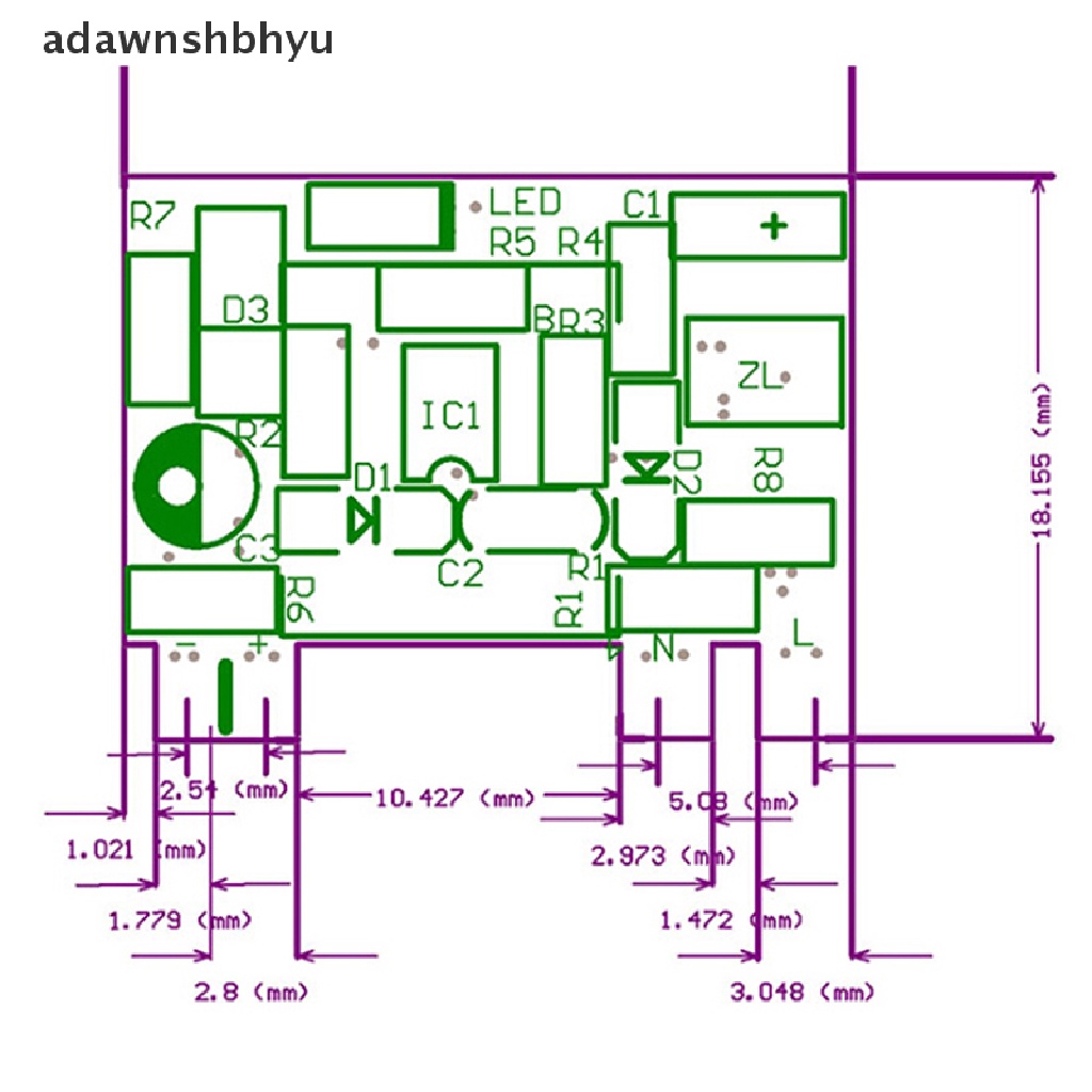 Modul converter Modul power supply Saklar Isolated adawnshbhyu AC-DC 12V 300mA 3.5W