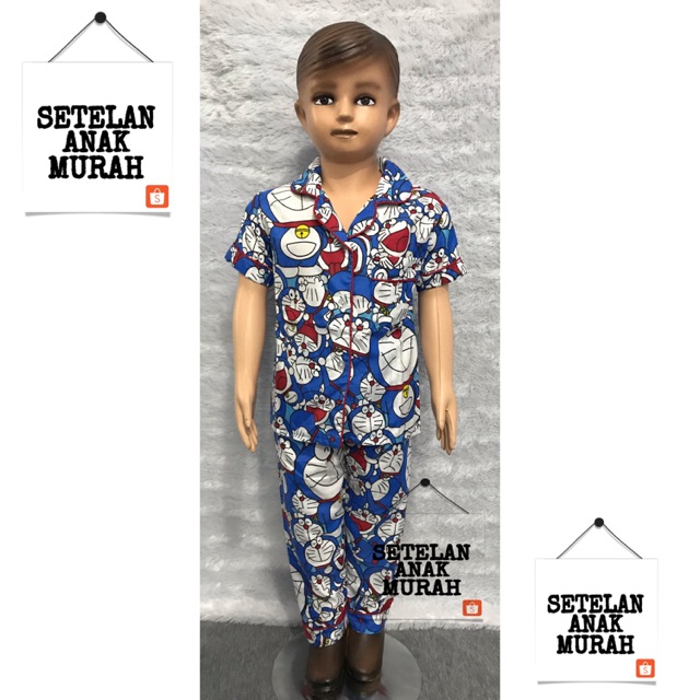 PIYAMA ANAK DORAEMON KATUN JEPANG PIYAMA BAJU TIDUR ANAK PIYAMA ANAK KATUN JEPANG PAKAIAN TIDUR ANAK