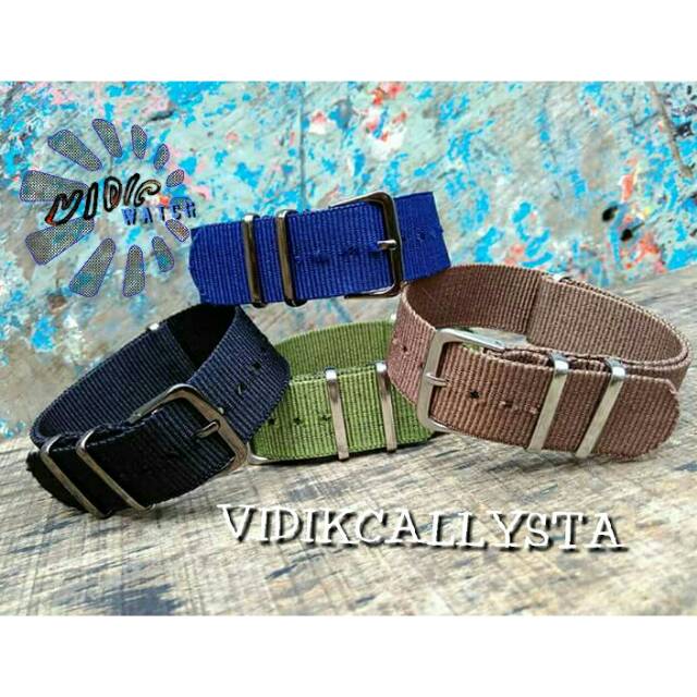 STRAP CANVAS NYLON 20 MM ARMY TYPE / TALI JAM BAHAN KANVAS