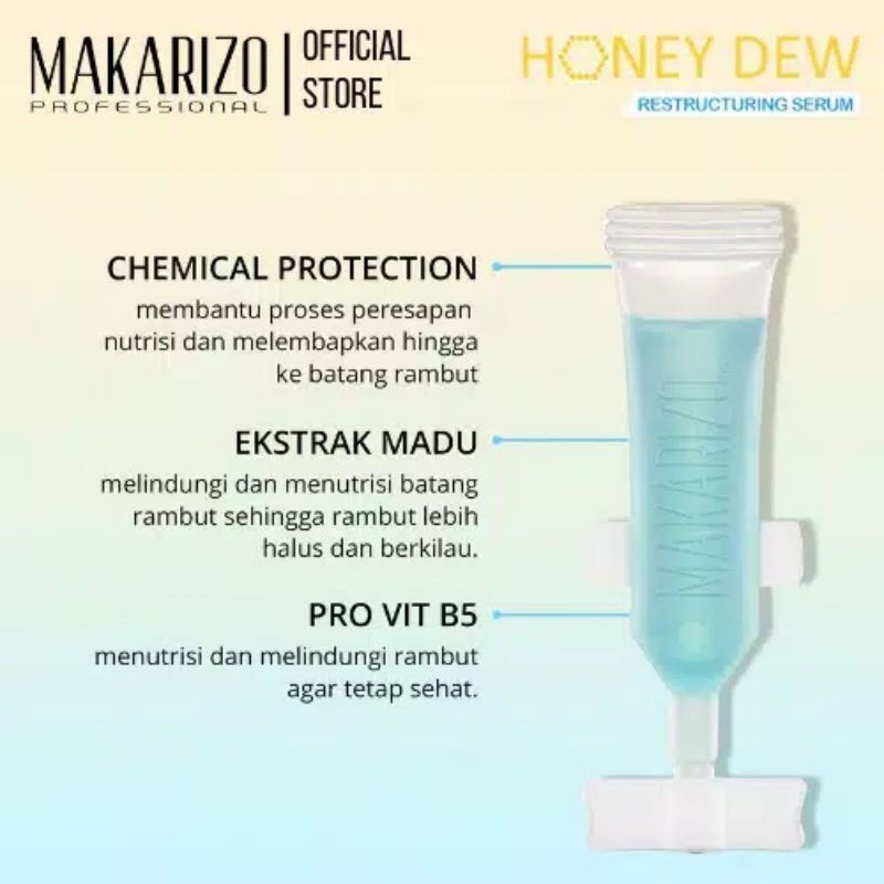 ✿ELYSABETHME✿ 【﻿ＭＡＫＡＲＩＺＯ】 makarizo honey dew restructur biru serum anti rambut bercabang kering dari ekstrak madu