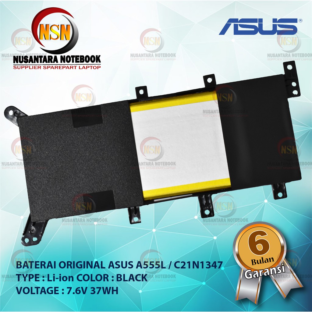 Baterai Original ASUS A555L F555L K555L R556L X555L C21N1347