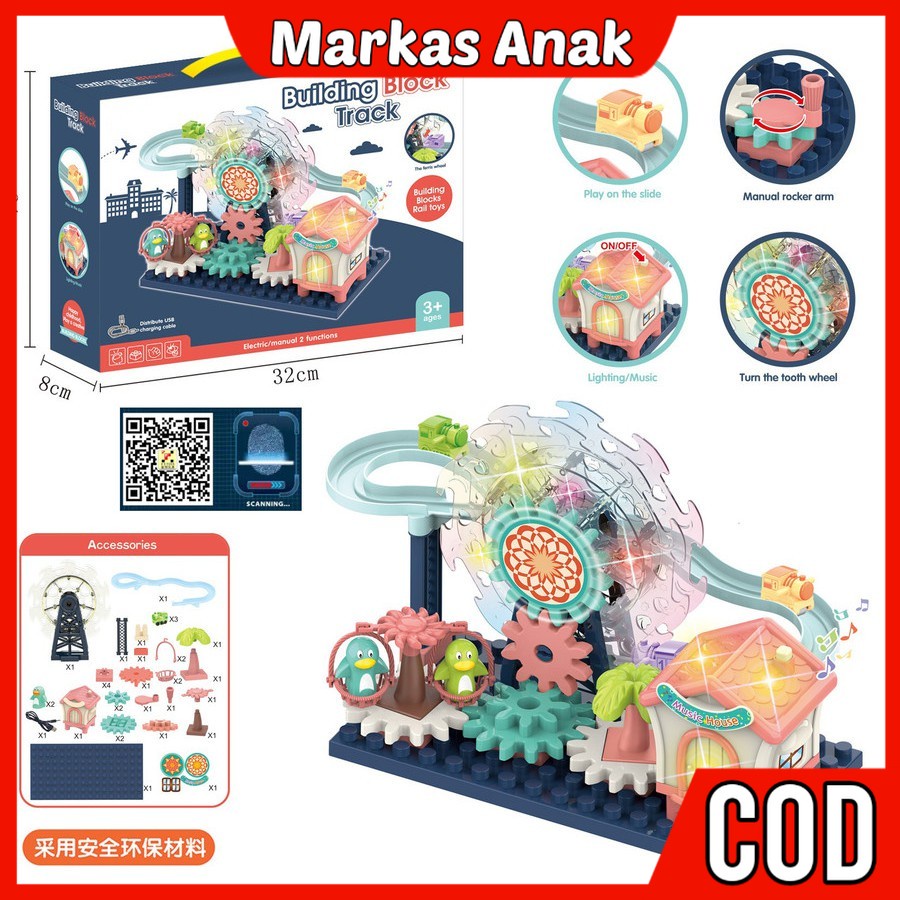 Mainan Anak Anak Umur 3 4 5 6 Tahun jalur Seluncur Seluncuran Perosotan Tangga Kereta Dolpin Rail Tr