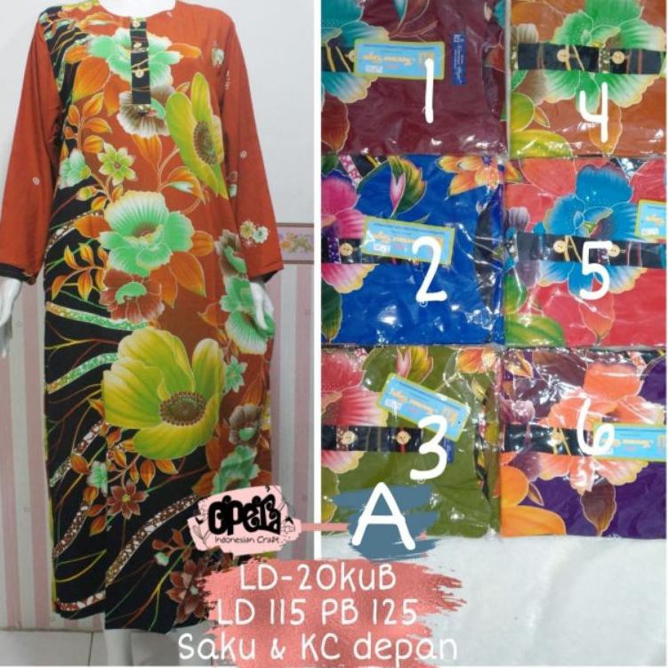 Grosir LD-20 KUB Daster Kencana Ungu Lengan Panjang Original Longdrees Label Biru Grade Top  Murah 0