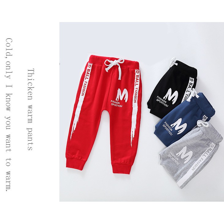  Celana  Panjang Casual Gaya Korea Motif Print Tulisan Bahan  