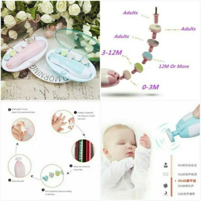 KANDILA BABY ELECTRIC MANICURE SET KDL008-4 / Gunting Kuku Bayi / nail polisher / nail