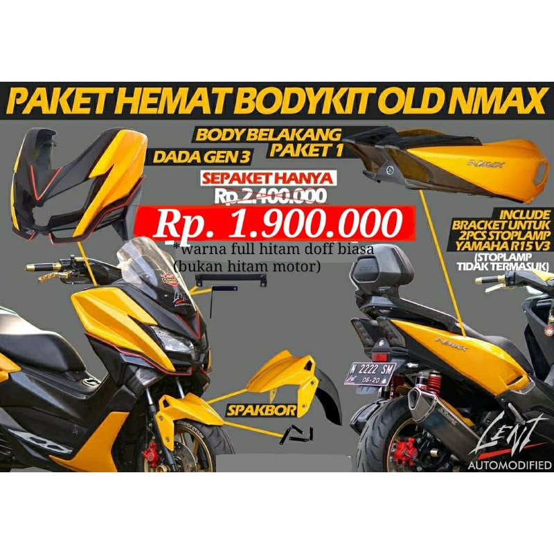 PAKET HEMAT BODYKIT FULLSET GEN 3 OLD NMAX ORIGINAL BY LENT AUTOMODIFIED