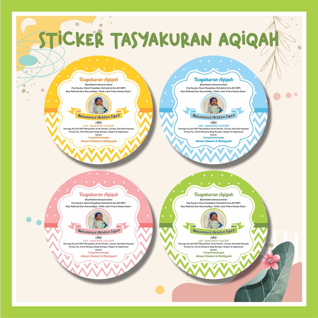 Stiker Tasyakuran Aqiqah Sticker Ucapan Aqiqoh