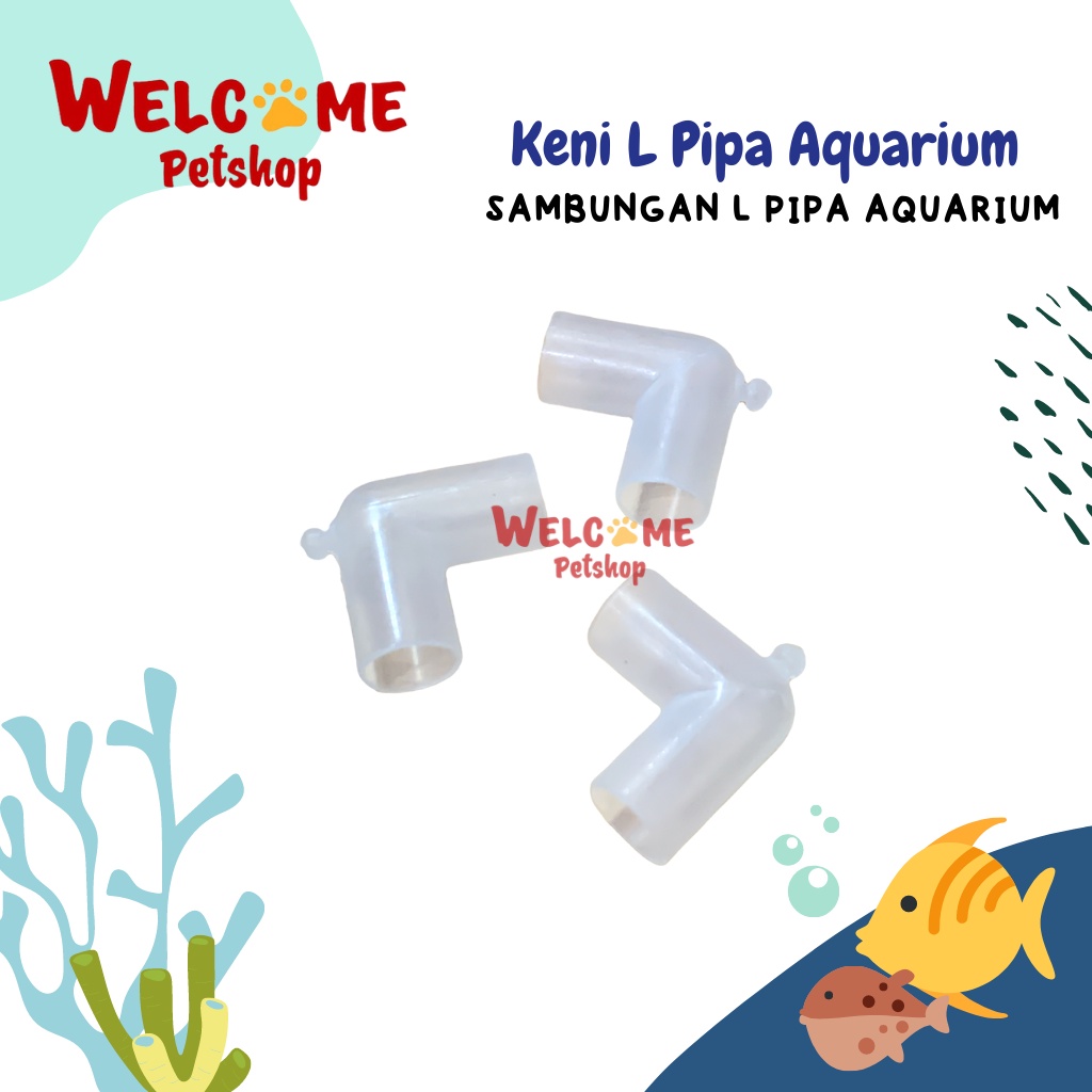 Keni L Pipa Aquarium Sambungan Knee Elbow Bentuk L AQ Aksesoris