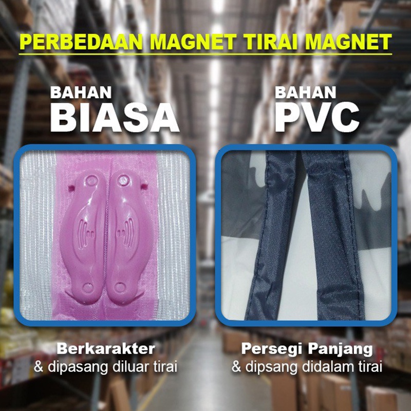 Tirai Pintu Magnet Solusi pencegah serangga masukTirai Magnet Elegan bahan plastik PVC (khusus ruangan berAC) / Tirai Pintu kama