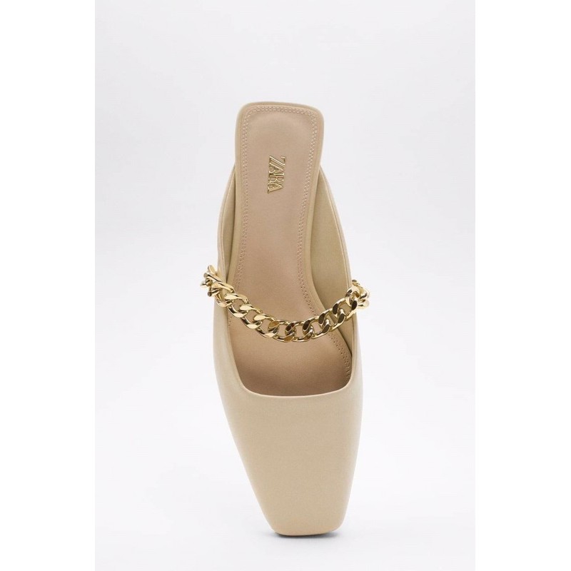 SEPATU  WANITA FLAT TALI RANTAI ZS287 SLINGBACK MULES PREMIUM IMPORT