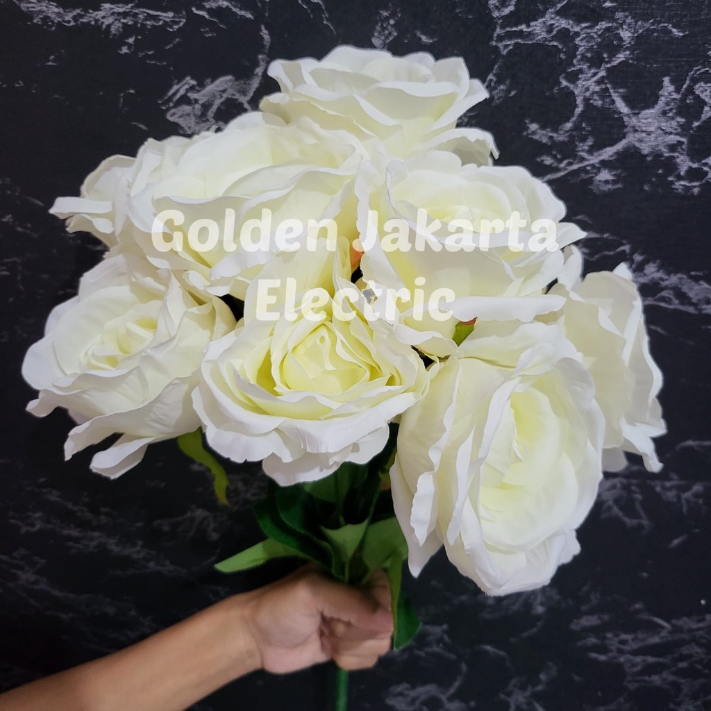 Bunga Mawar Premium 9 Cabang Jumbo Artificial Flower