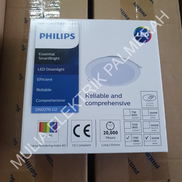 LAMPU DOWNLIGHT LED PHILIPS DN027B DN 027 B 14W 14WATT 6" 6 INCH D150 (12WATT GEN3)