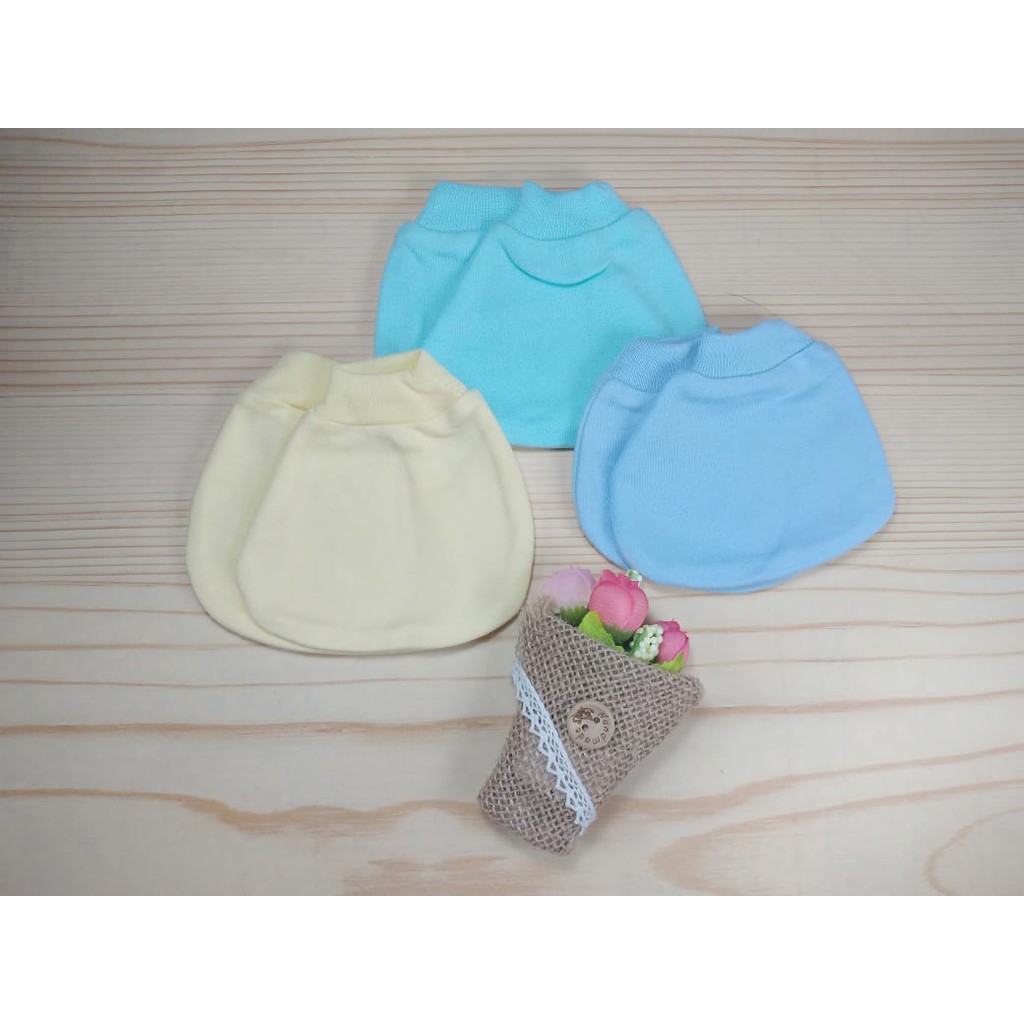 LITTLE Q 1 SET Sarung Tangan Kaos Kaki RIB  Bayi Baby 