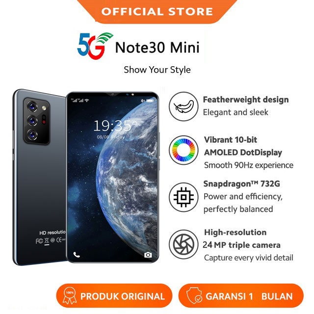 Note30 Mini Handphone Android 5.5 Inci HD Layar Smartphone RAM 6 GB + ROM 128GB
