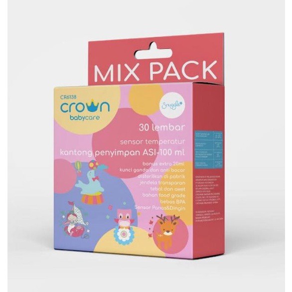 CROWN KANTONG ASI, Kantung Asi ISI 30 PCS Baby Breast Milk Storage Bag 120ml Penyimpanan Asi Botol Asi