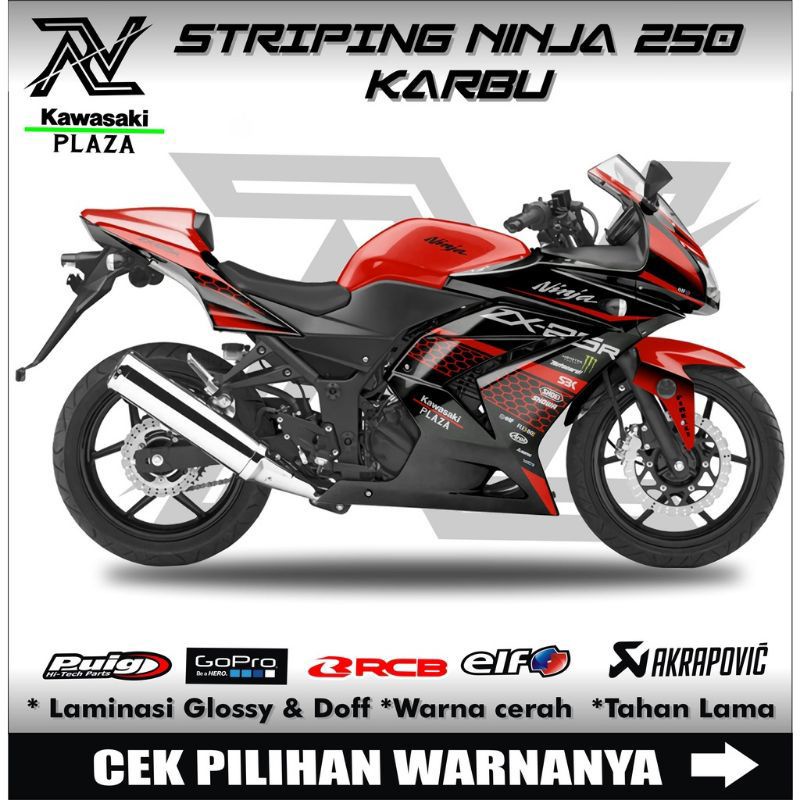 decal striping sticker ninja karbu 250/stiker variasi ninja karbu 250