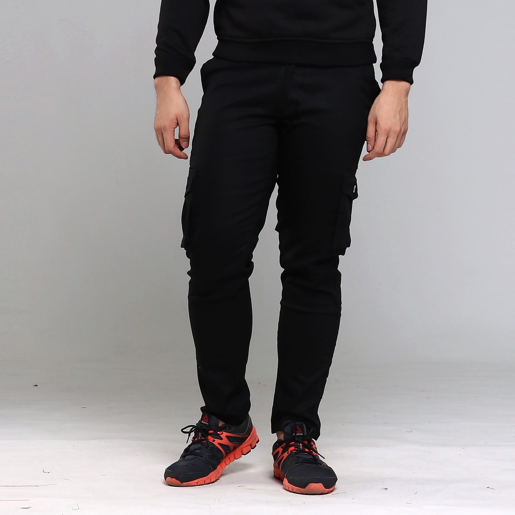 Celana Panjang Utility Chino Cargo Tactical Ankle Pants Big Size (Black)