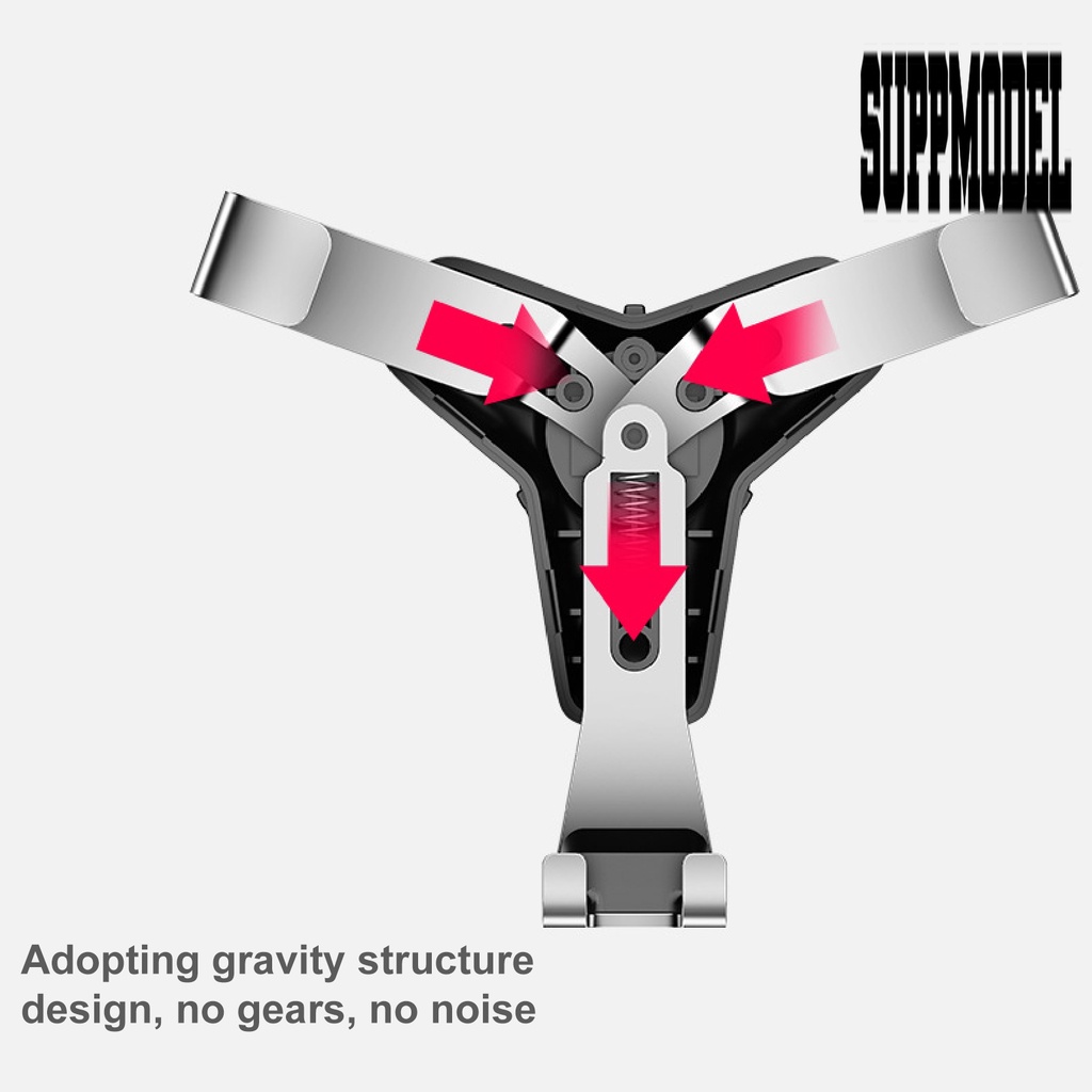 Stand Holder Handphone Gravitasi Warna Hitam Untuk Ventilasi Ac Mobil