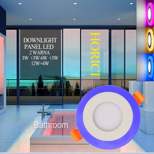 2 WARNA 12W+4Watt DOWNLIGHT TENGAH PUTIH+SAMPING BIRU PINK KUNING/BULAT HIAS DOWNLIGHT PANEL LED