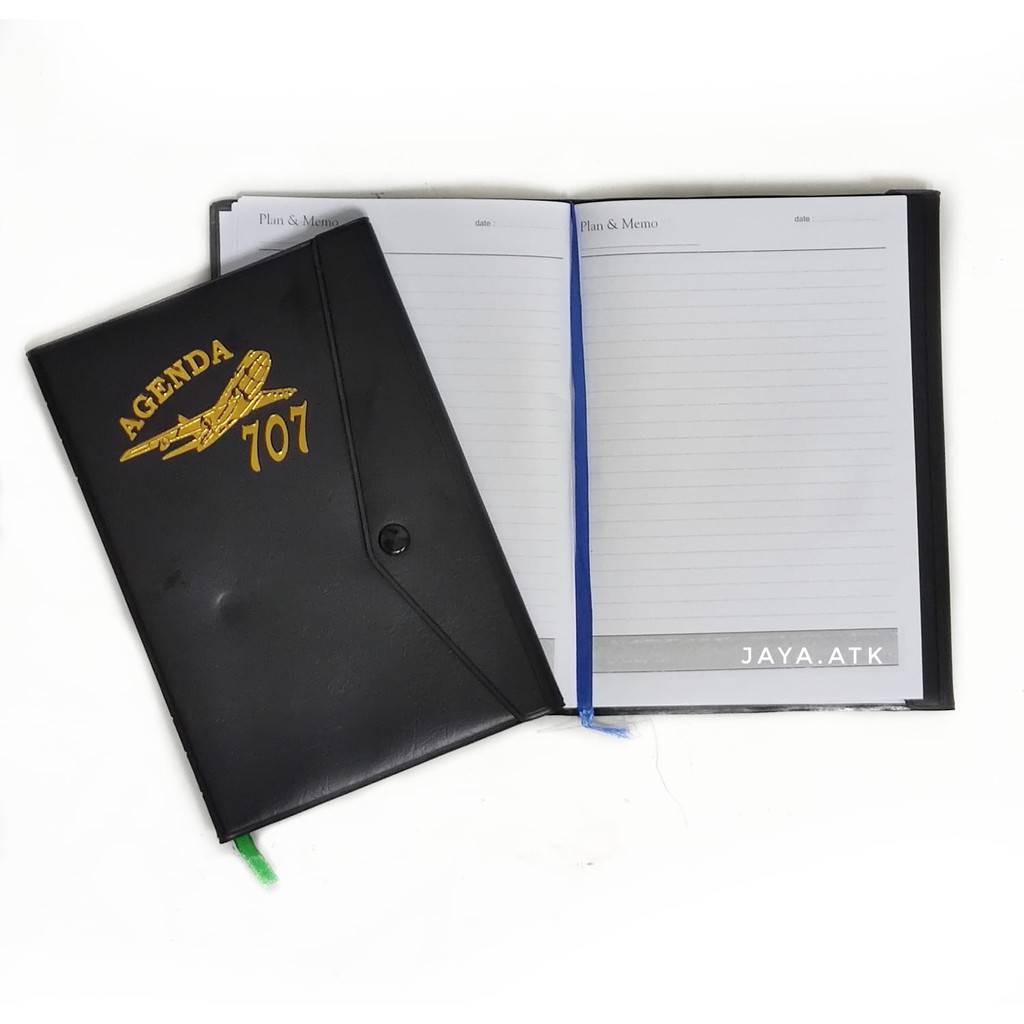 BUKU CATATAN NOTEBOOK AGENDA A5 KANCING HITAM MURAH 45 LBR SEMINAR SOUVENIR