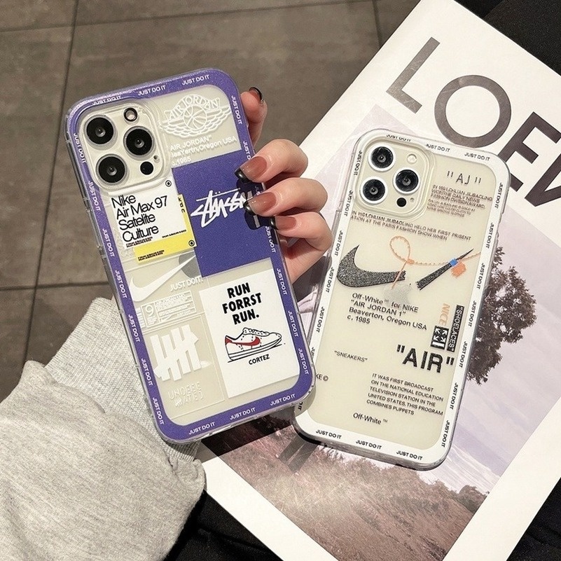 【Ready Stock】 Camera Lens protector For iPhone 14 11 11Pro 11ProMax iPhone 13 12 Pro Max iPhone 7 8 6Plus 6sPlus 7Plus 8Plus X XS XR XSMax Transparent Tide Brand Fashion Side Printing High Quality Soft Silicone TPU Anti-drop Anti-dirty Phone Casing Cover