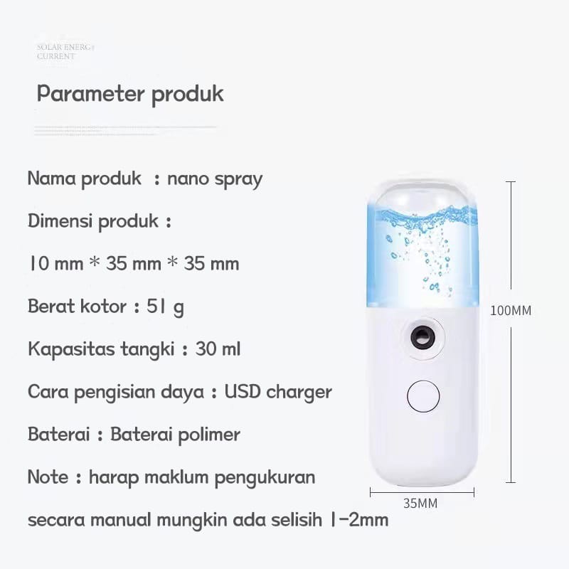 Nano Spray Portable Mini usb Mist Sprayer Pelembab Wajah Perawatan Wajah Nano Spray Portable mist sprayer perawatan wajah pelembab wajah mini usb portable nano mist spray water facial cooling semprotan air wajah usb mist sprayer face nano spray