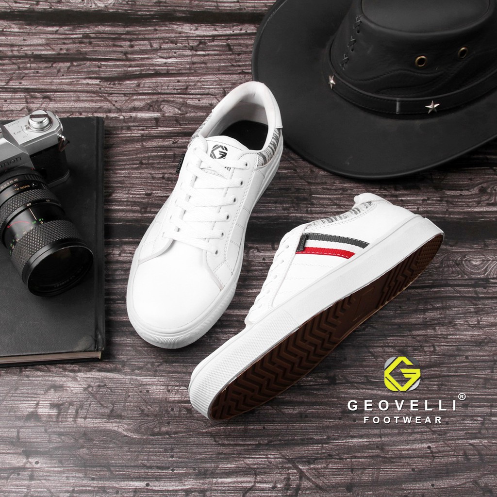 MODEL TERBARU GEOVELLI  SNEAKERS SNEKER PRIA COWOK KASUAL CASUAL KETS RUNNING OLAHRAGA WARNA PUTIH