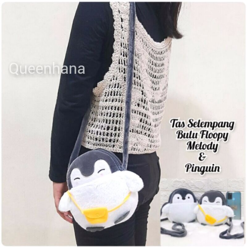 Tas Selempang Boneka Floopy Tas Selempang Anak Pinguin &amp; Melody