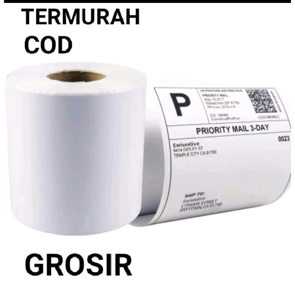 KERTAS LABEL BARCODE 100 X 150 mm STICKER THERMAL 10x15cm / 4x6 inch A6 ISI 500 lbr