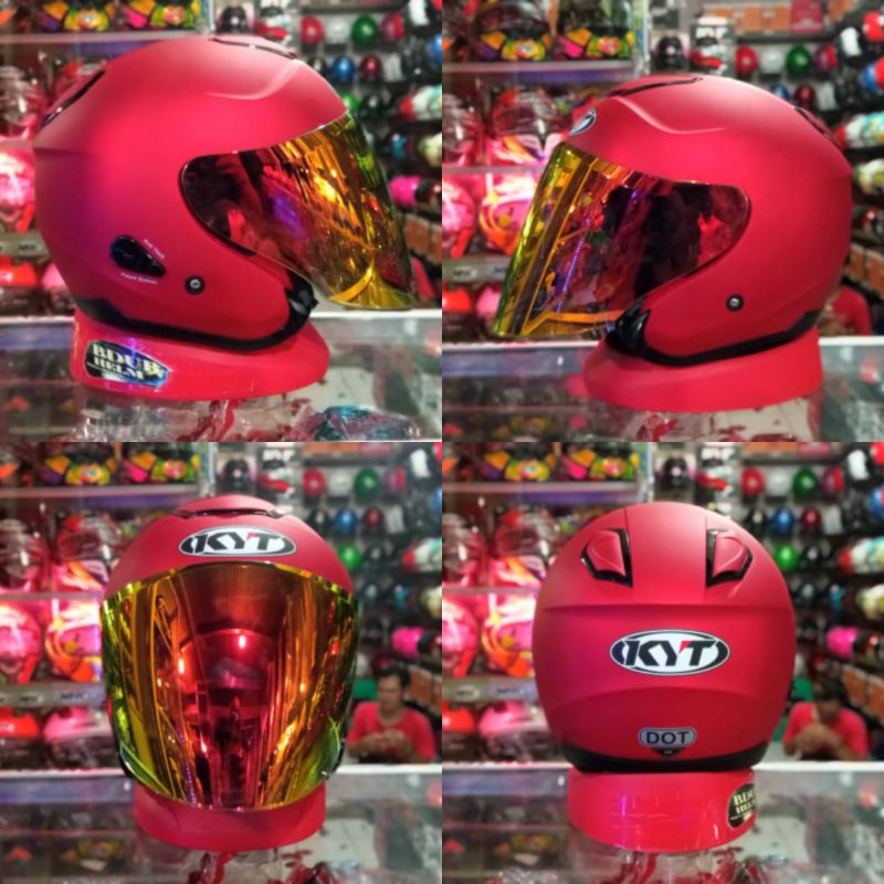 Helm kyt kyoto r red dof paket ganteng 100% original sni-dot-H-V-RED/blue