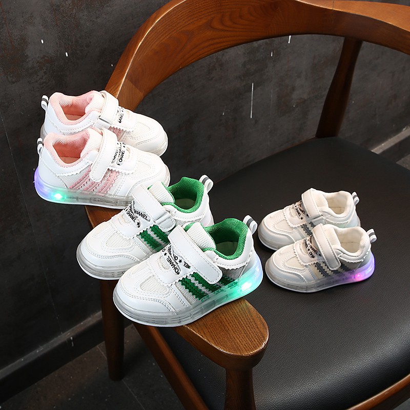 SEPATU SNEAKERS ANAK LAKI-LAKI dan PEREMPUAN Nyala lampu led SIZE 21-30 USIA 1 2 3 4 5 6 tahun VO 03