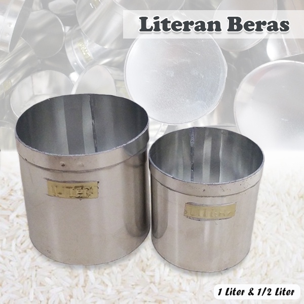 Literan Beras Takaran Beras Ukuran 1 Liter & 1/2 Liter Stainless Steel