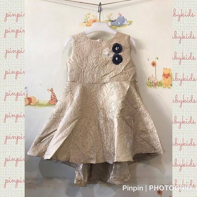 Dress anak gold import