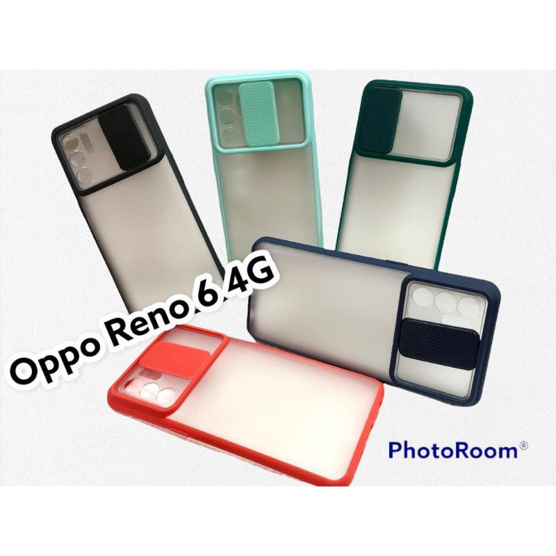 MN - Oppo Reno 6 / Reno 6 4G Softcase Slide Pelindung Kamera Hardcase Casing Dove Matte Sliding Geser Camera Oppo Reno 6