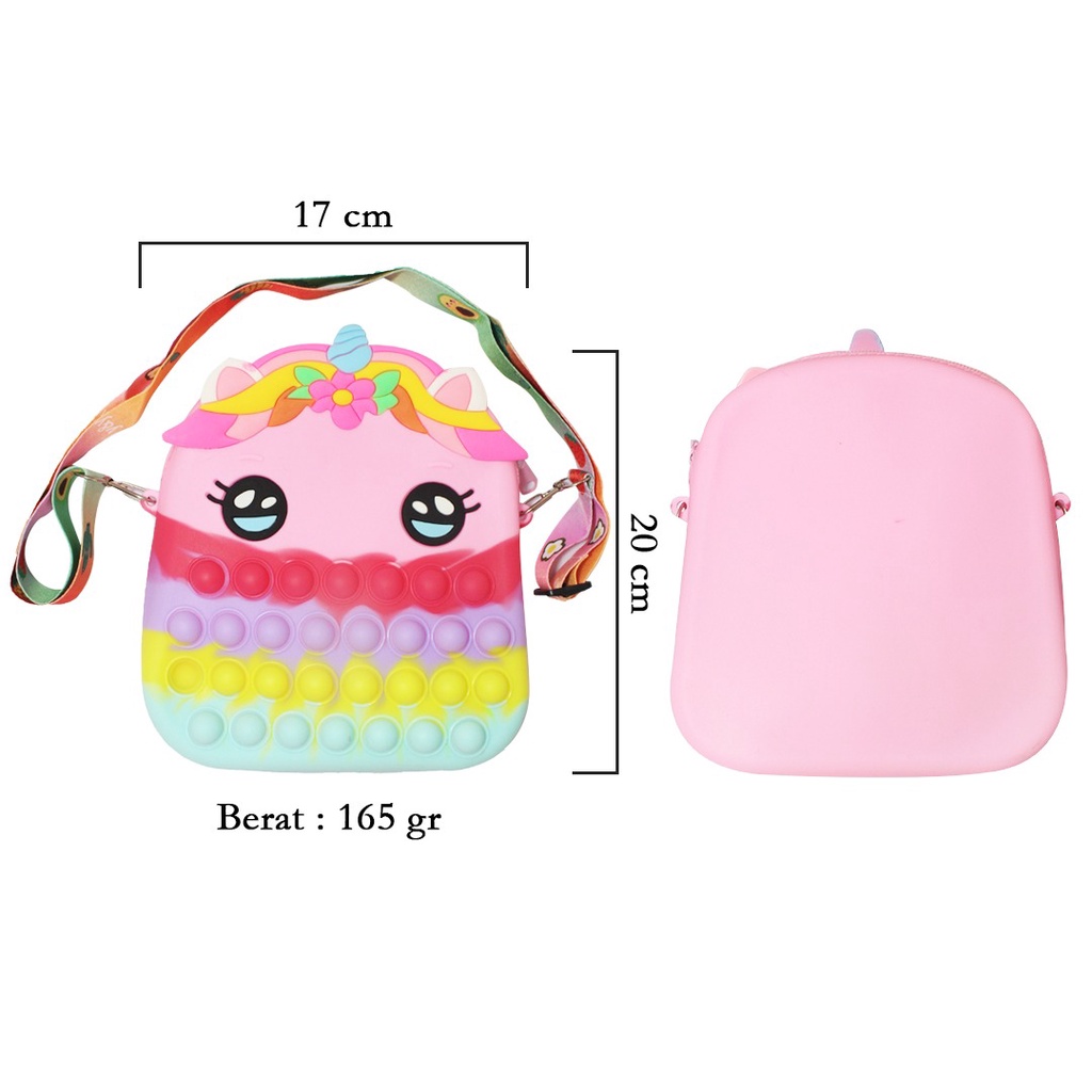 TAS POP IT ANAK JUMBO SELEMPANG DAN RANSEL MUAT HP PONY BAG GEMOY BESAR [SWEETSPACE]