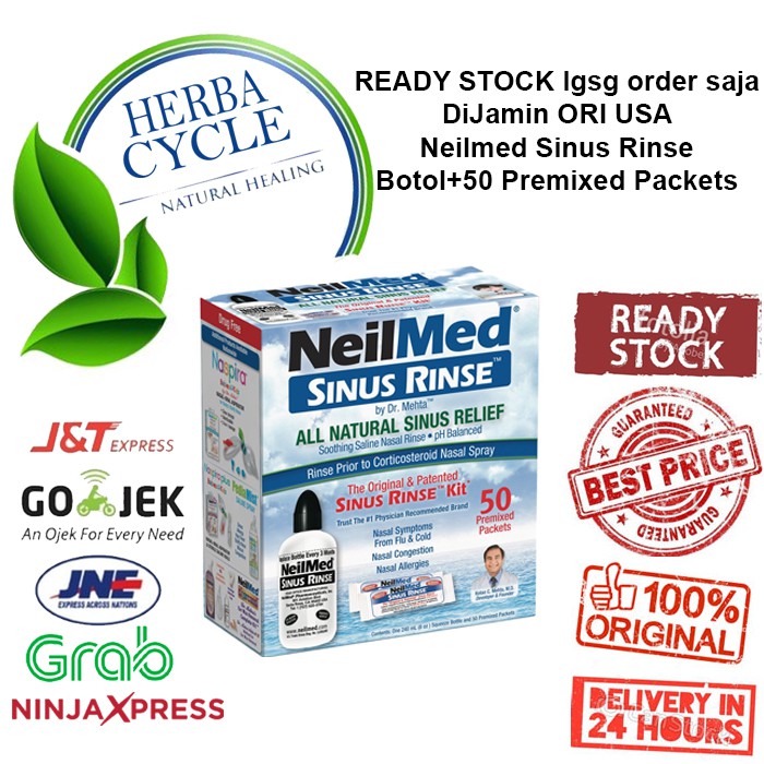 Neilmed botol sinus rinse + 50 garam Terapi Sinus Neilmed Termasuk botol Neilmed sinus rinse