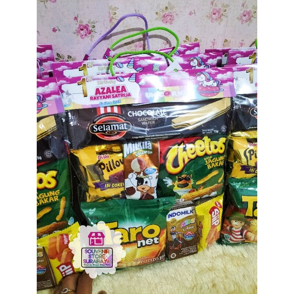 Snack Ulang Tahun /paket snack birthday/souvenir ultah/Goodiebag sSnack