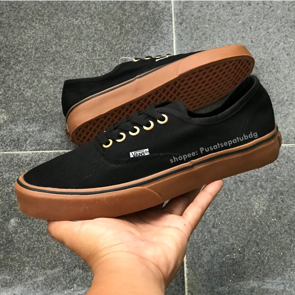 TERMURAH !!! VANS AUTHENTIC BLACK GUM GOLD